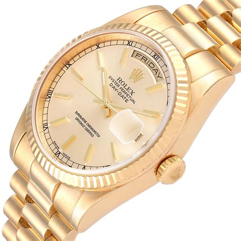 rolex day-date 36mm yellow gold president diamond ruby dial 118238|rolex day date president yellow gold.